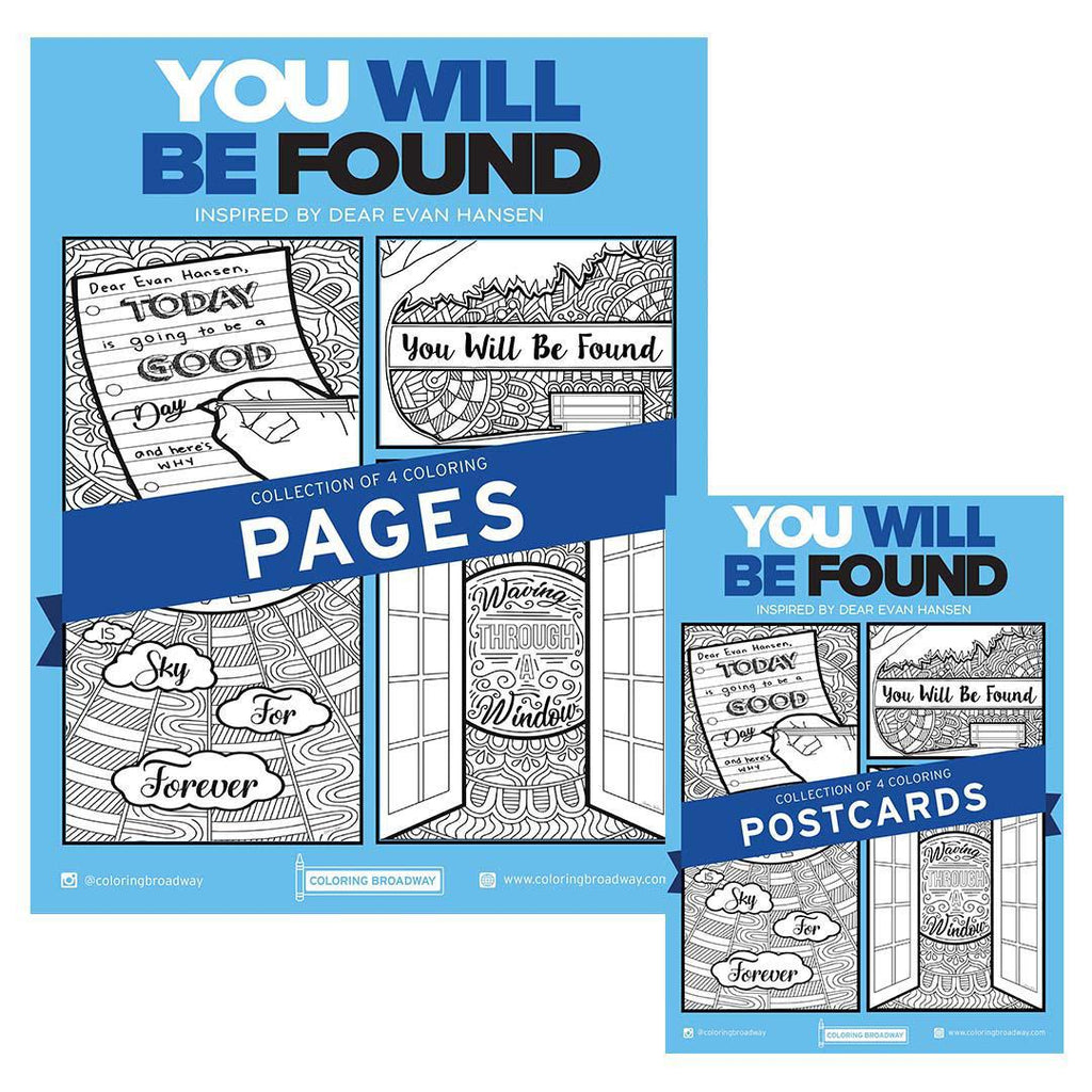 Coloring - You'll Be Found (Pages or Postcards) by Coloring Broadway