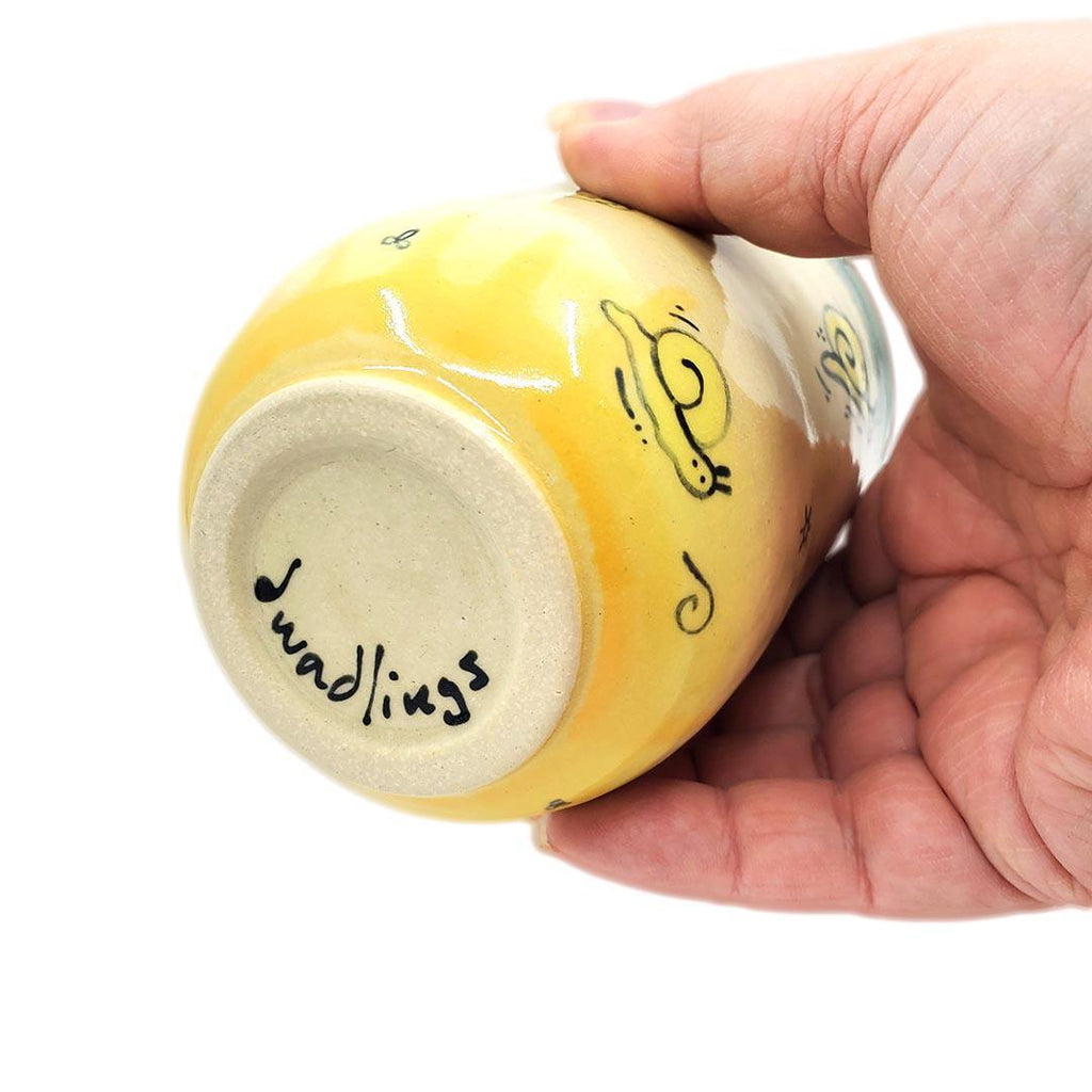 Tall Tumbler - 12 oz - Yellow Snail by Dwadlings