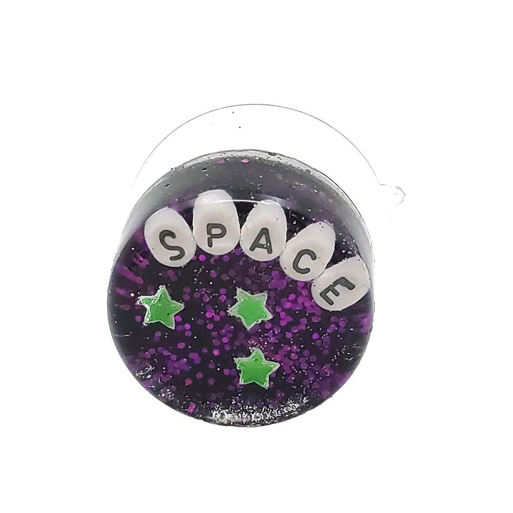 Shower Art - Mini - Space - 3 Green Stars (Black Magenta) by Ugly Baby