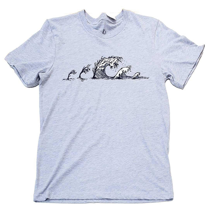 Adult Crew Neck* - Tree Wave Light Blue Tee (XL Only) by Slow Loris