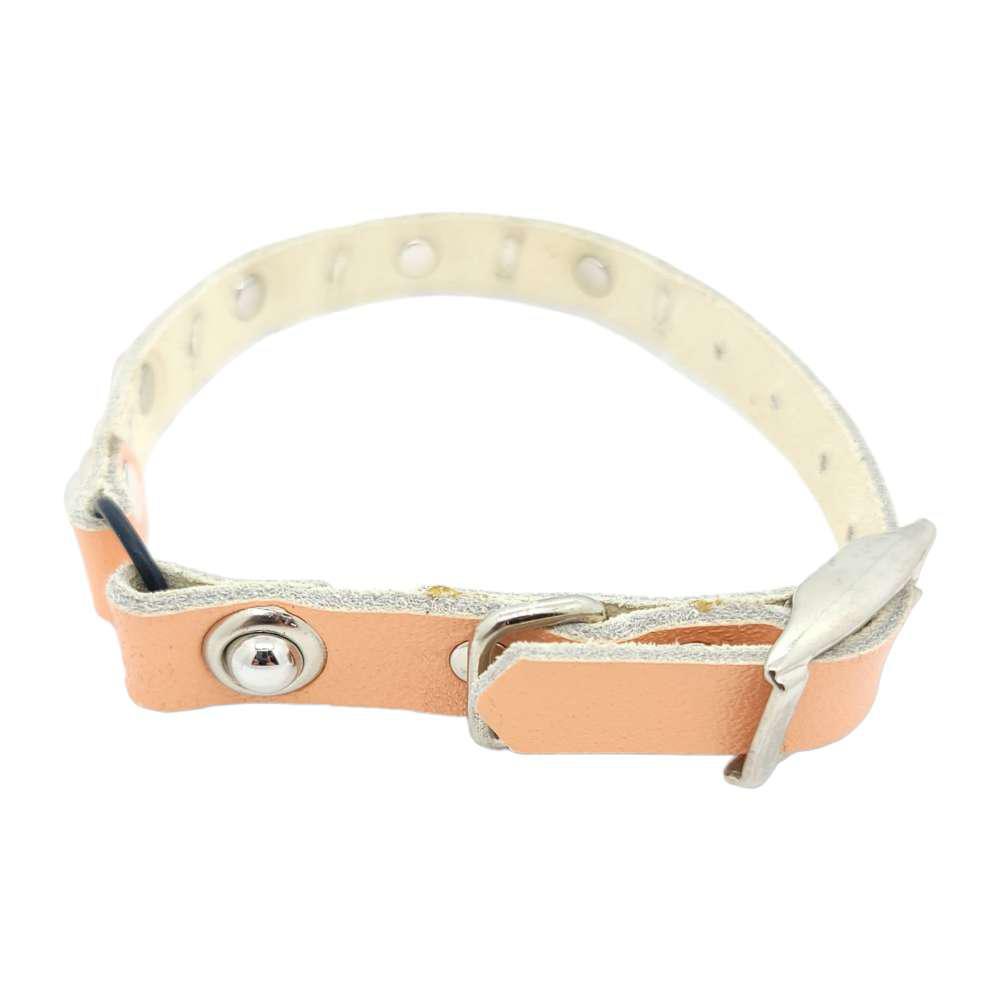 Cat Collar - Peach with Silver Crystals by Greenbelts