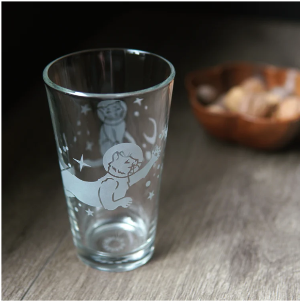 Pint Glass - Astronaut Space Cats by Bread and Badger