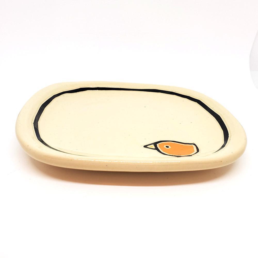 Small Plate - Orange Bird Dish by Susan Stone Design