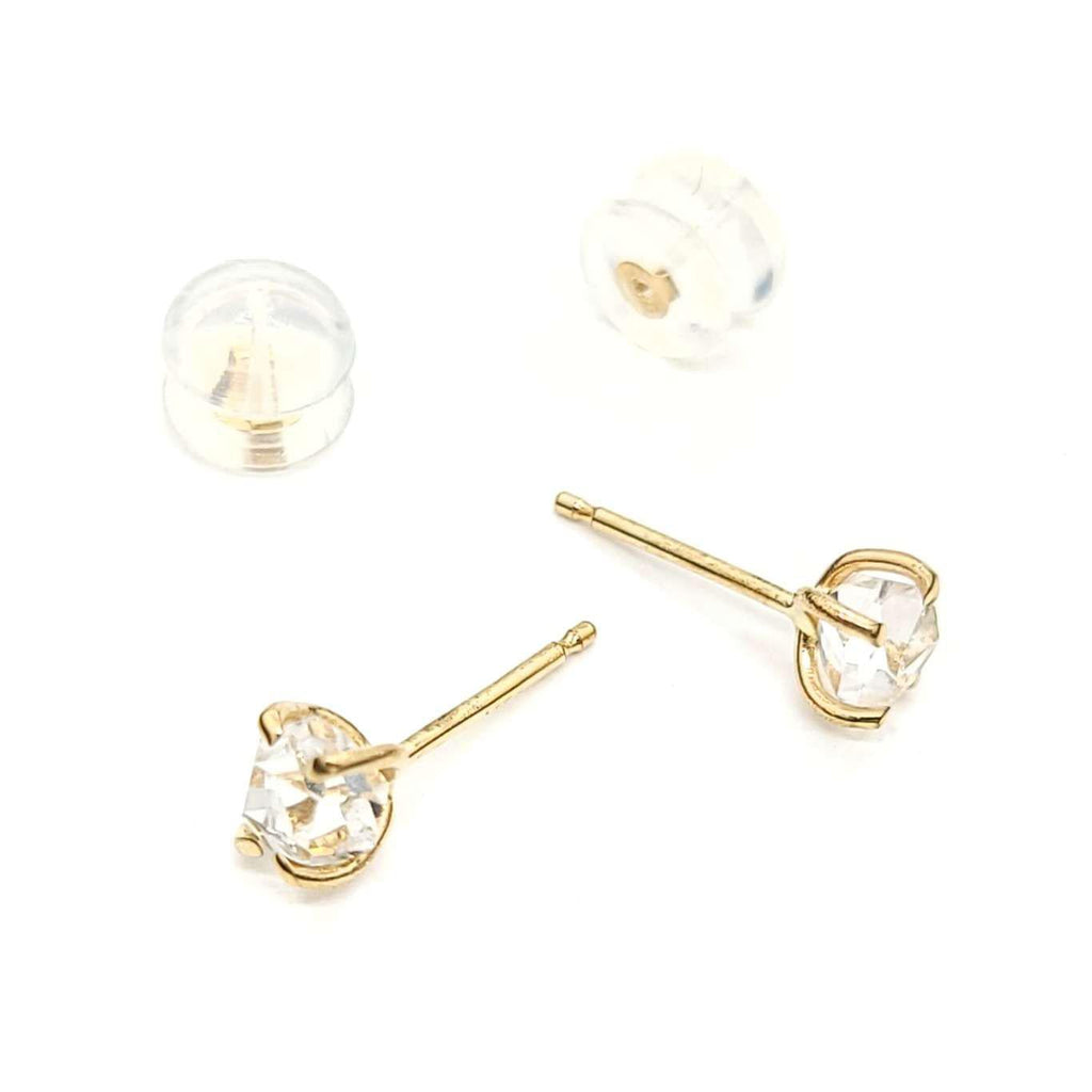 Earrings - Classic 5-6mm Herkimer Studs in 14k Yellow Gold by Storica Studio