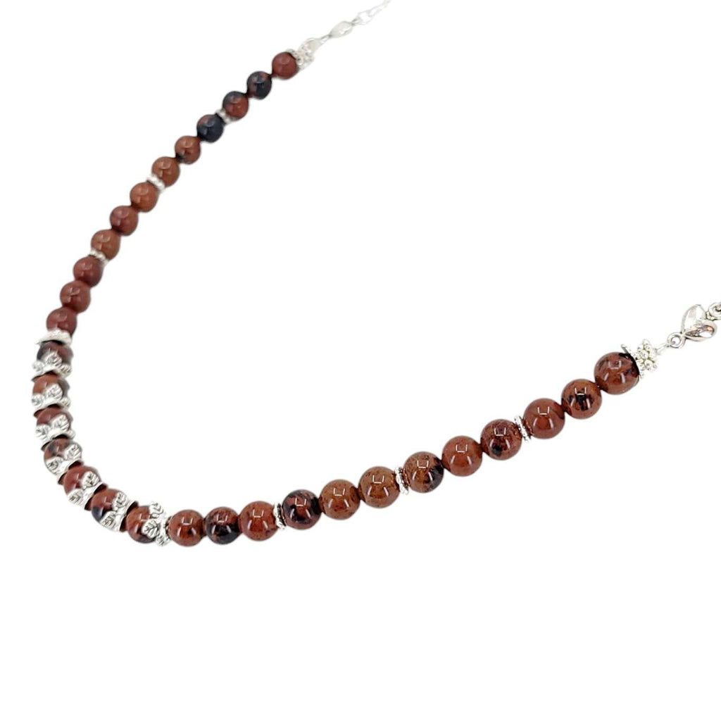 Necklace - Mahogany Obsidian Bead Chain by Tiny Aloha