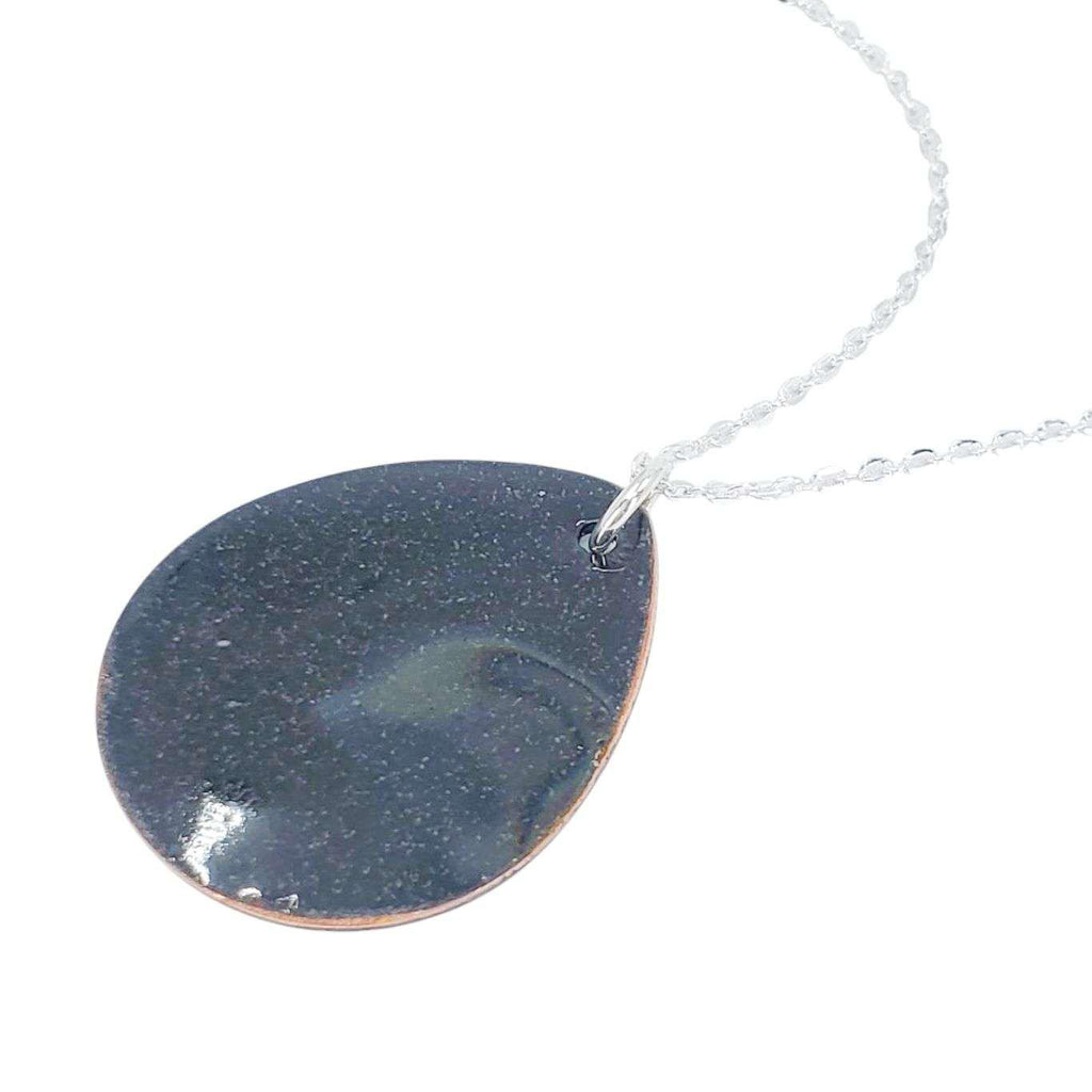 Necklace - Seattle Skyline Large Teardrop (Gray) by Magpie Mouse Studios