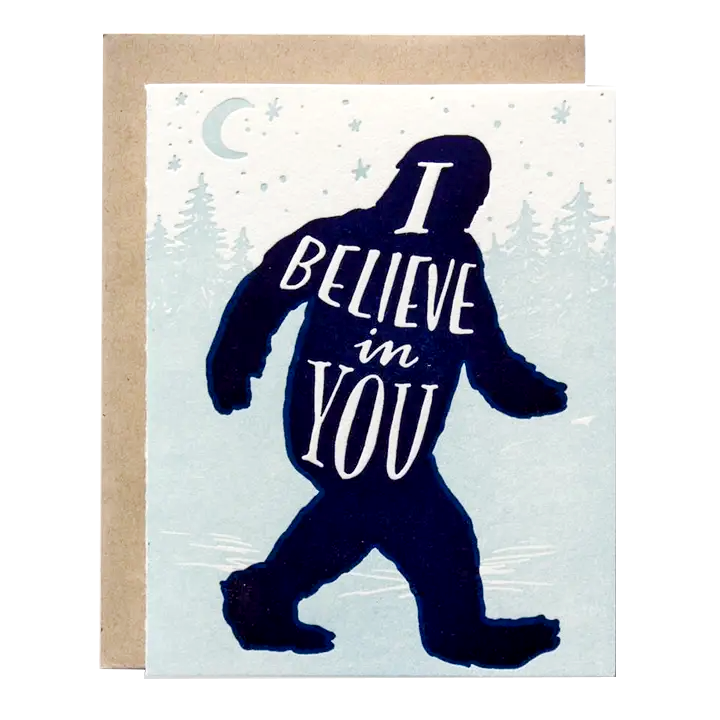 Card - Encouragement - Believe in You Sasquatch by Ladyfingers Letterpress