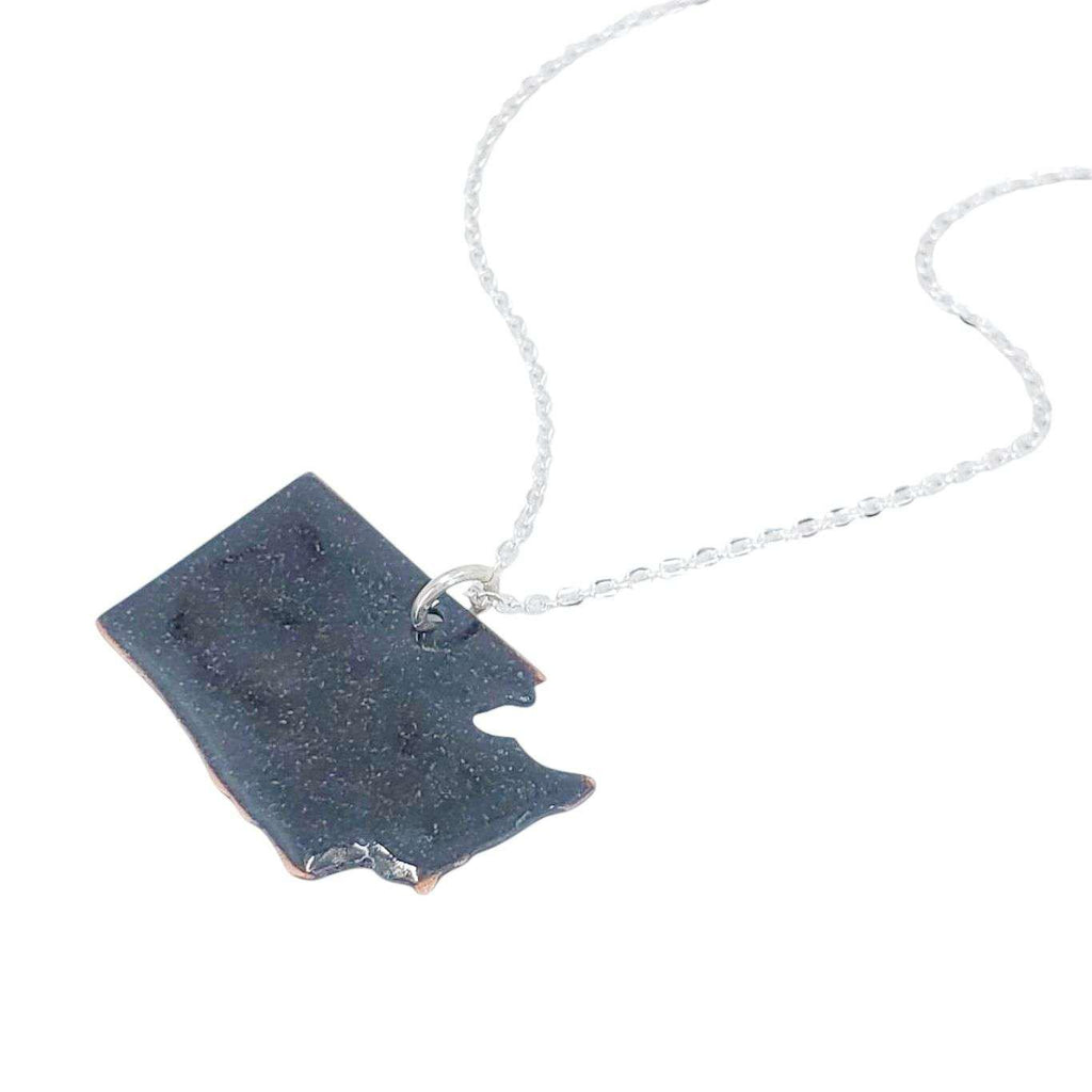 Necklace - WA State Small Ombre (Gray Turquoise) by Magpie Mouse Studios