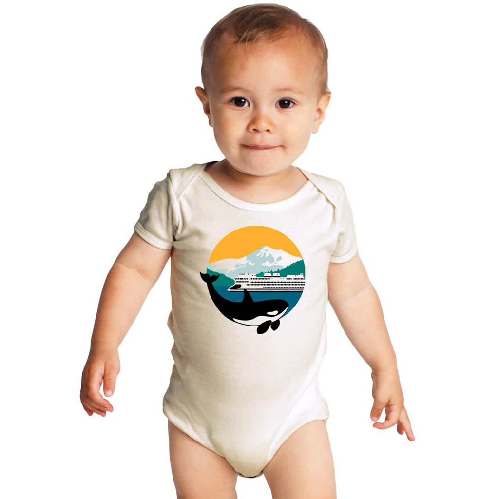 Romper - Mountain Ferry and Orca Infant Bodysuit by Orange Twist