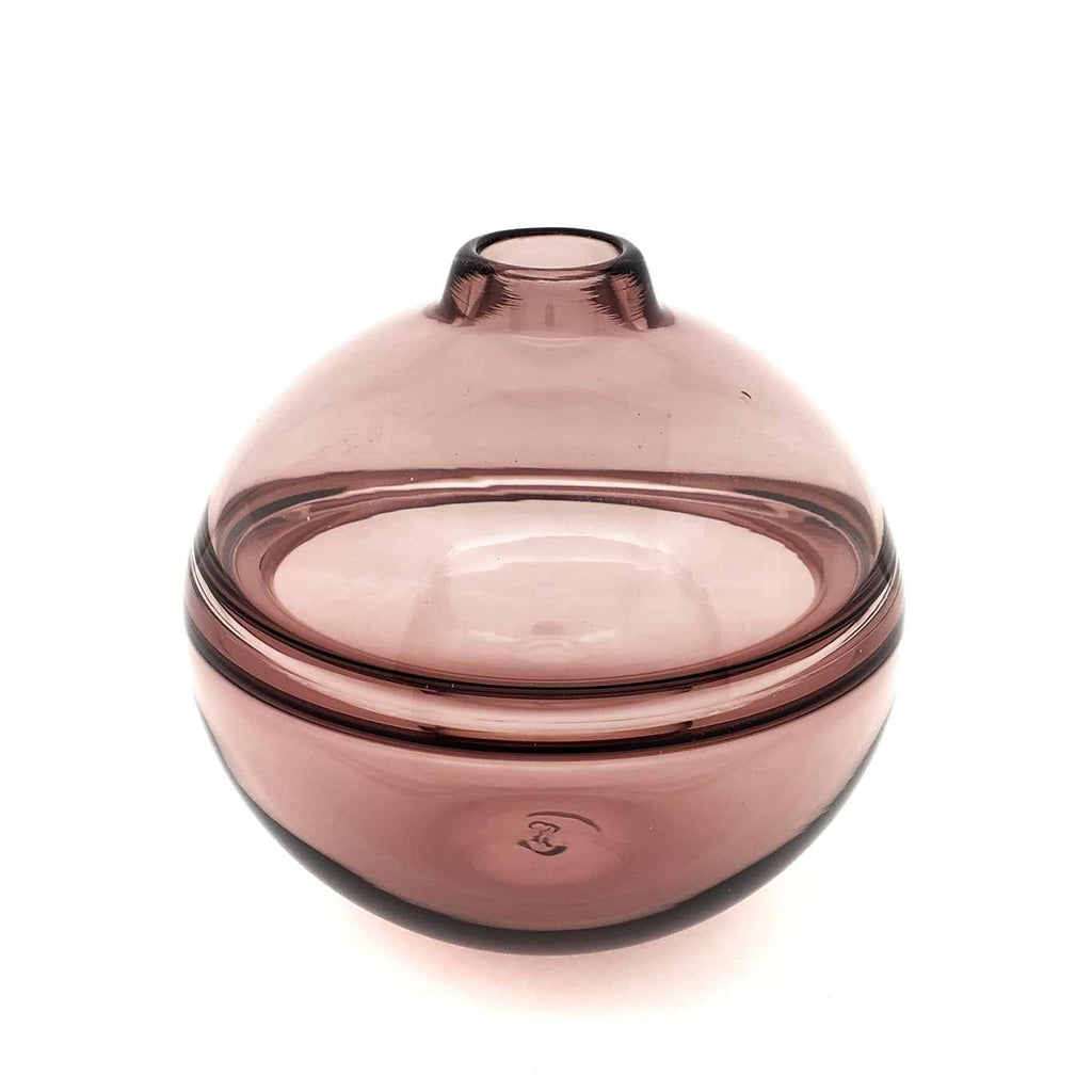 Bud Vase - Petite Round in Aubergine Purple Glass by Dougherty Glassworks