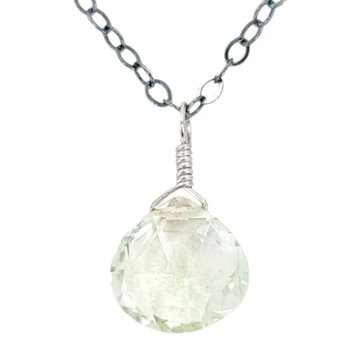 Necklace - Sterling Gemstone Drop (Prasiolite) by Foamy Wader