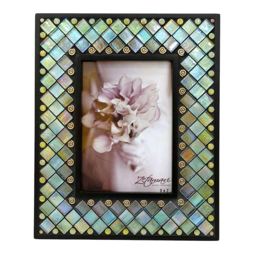 Mosaic Picture Frame - 5x7in (Ocean Lace) by Zetamari Mosaic Artworks