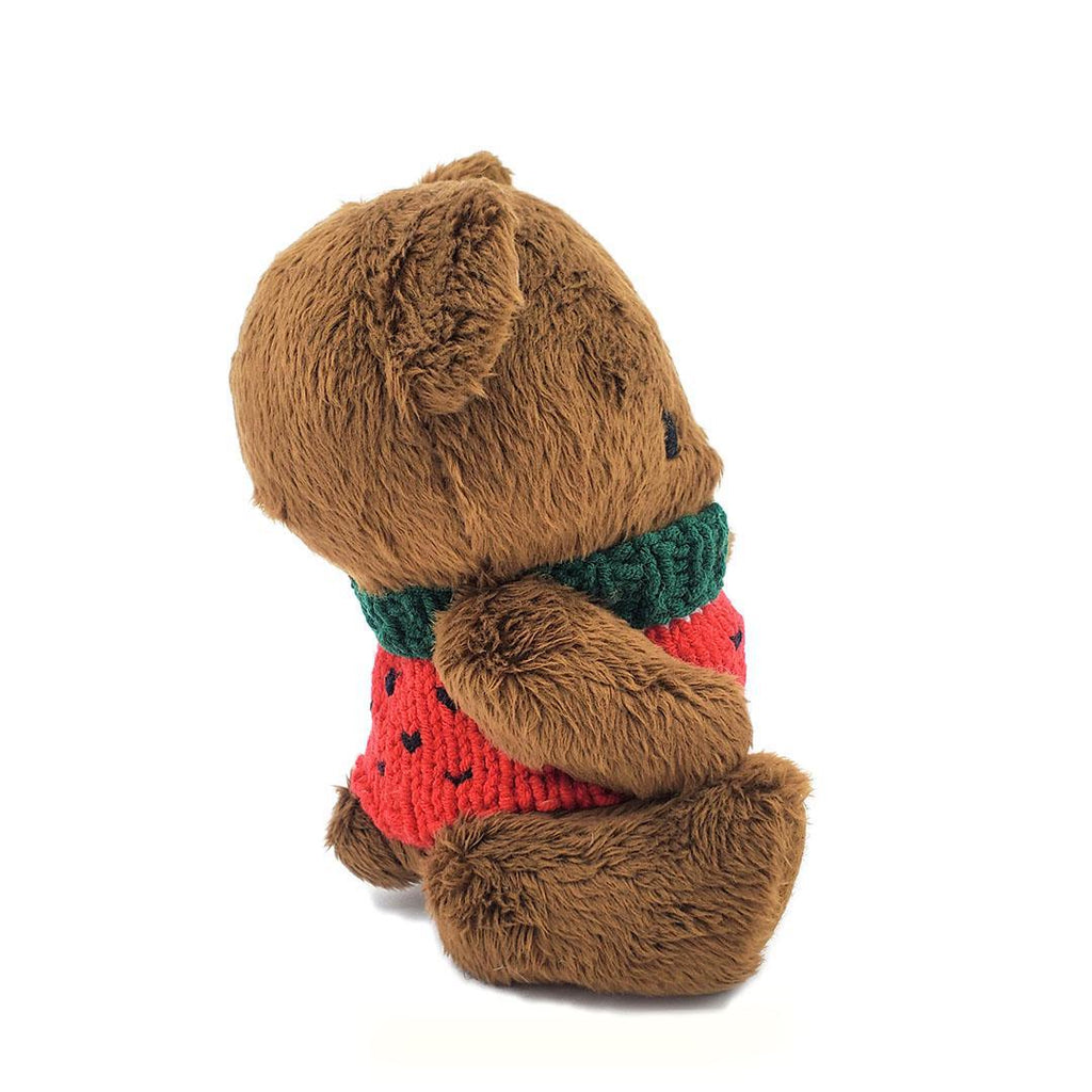 Plush - Brown Bear in Watermelon Sweater by Frank and Bubby