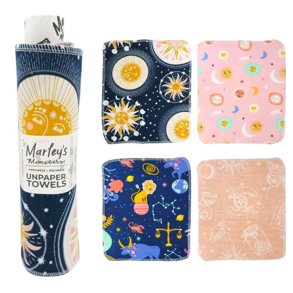 UNpaper® Towels - Cotton Flannel Reusable Cloths (Assorted Mismatched Styles) by Marley’s Monsters