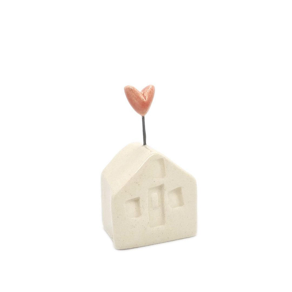 Tiny Pottery House - White with Heart (Assorted Colors) by Tasha McKelvey