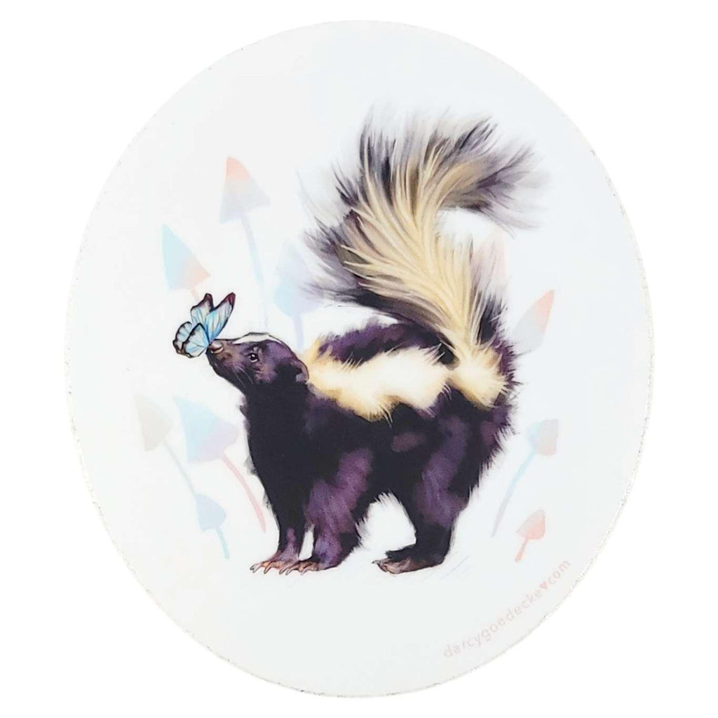 Sticker - 4 in - Glowing Skunk Vinyl by Darcy Goedecke