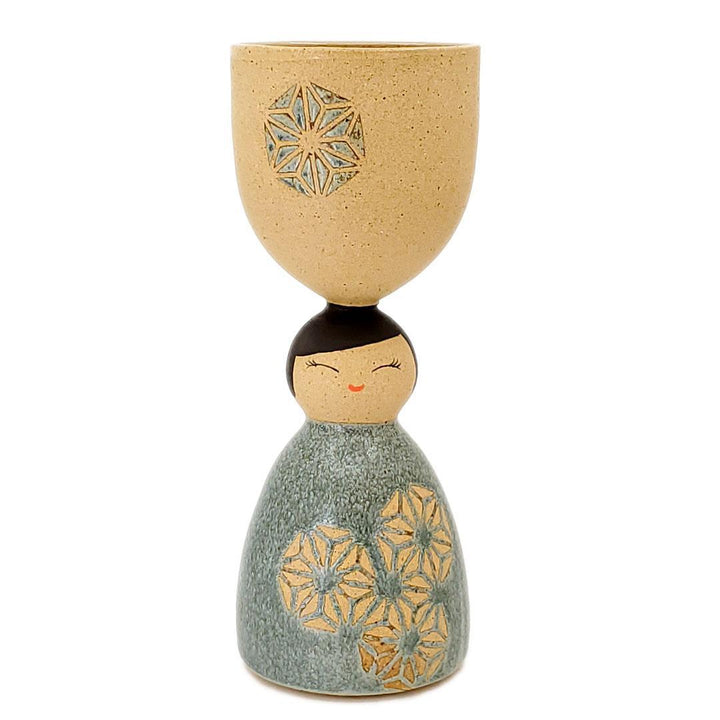 Cup - Cheerful Party Girl Goblet (Blue Asanoha) by Jennifer Fujimoto
