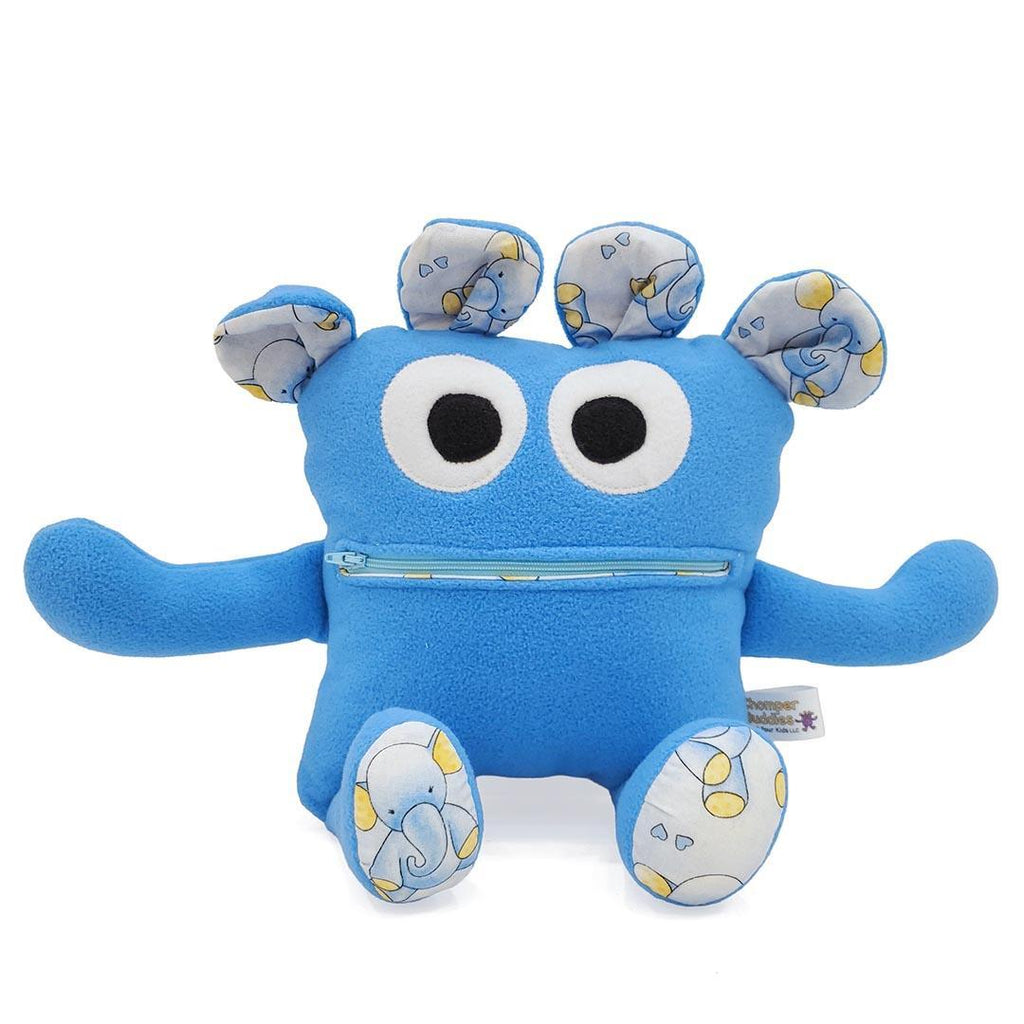 Plush - 14in - Large Chomper Buddy (Blue Elephants) by Peek A Boo Plush