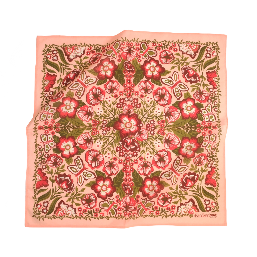 Bandana - Sylvia (Pink Red Floral) by Handker Bandanas