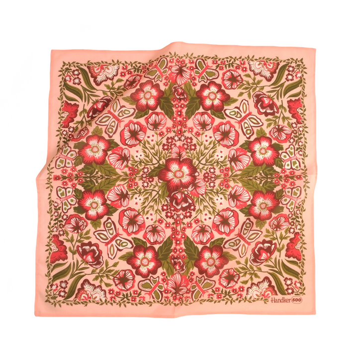 Bandana - Sylvia (Pink Red Floral) by Handker Bandanas
