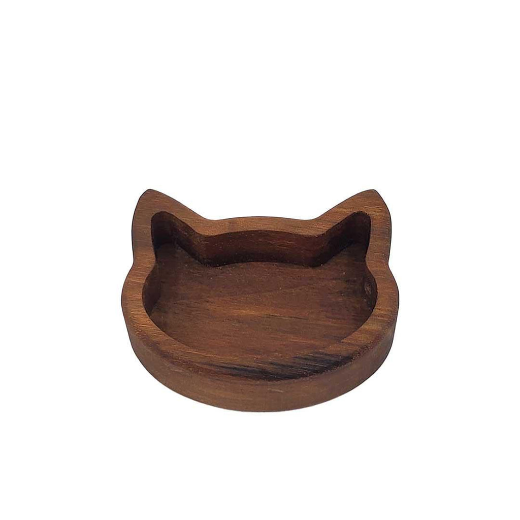 Tray - Small - Cat Head Open Tray (Assorted Walnut Woods) by Saving Throw Pillows
