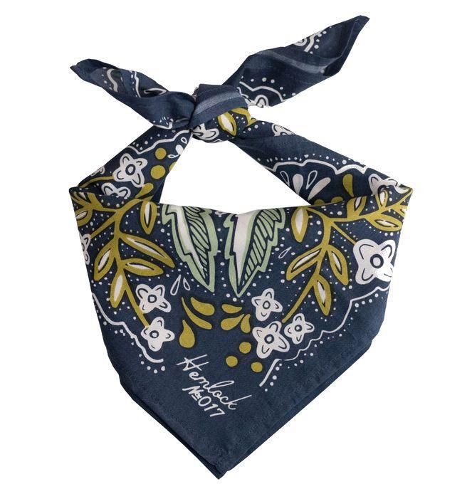 Bandana - Amelia (Deep Blue Floral) by Handker Bandanas