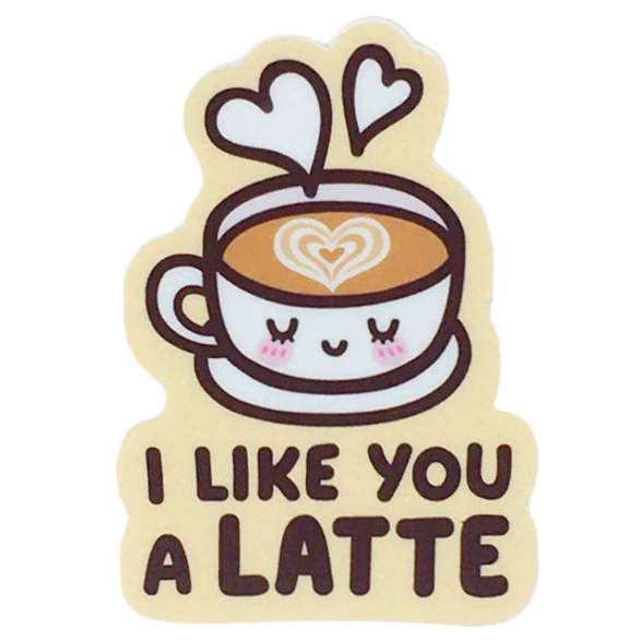 Vinyl Stickers - I Like You a LATTE by Mis0 Happy