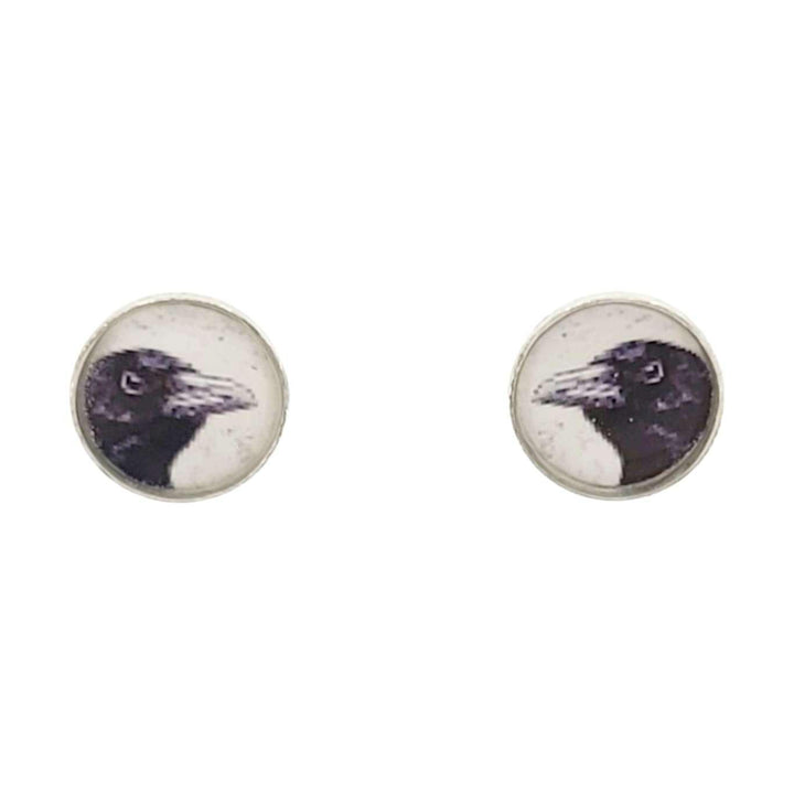 Earrings - Tiny Posts - Crow Antiqued Silver by Christine Stoll | Altered Relics