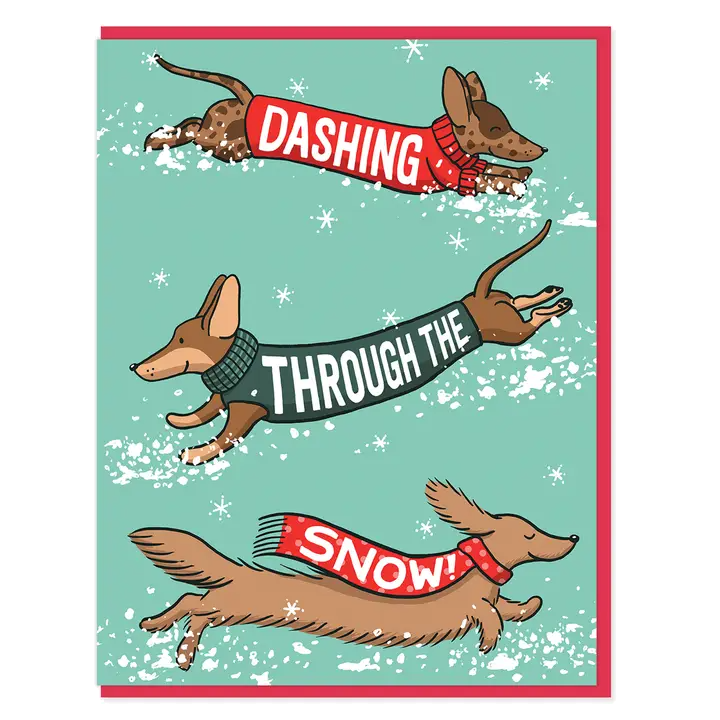Card - Holiday - Dashing Dogs by Semi Sweet Press