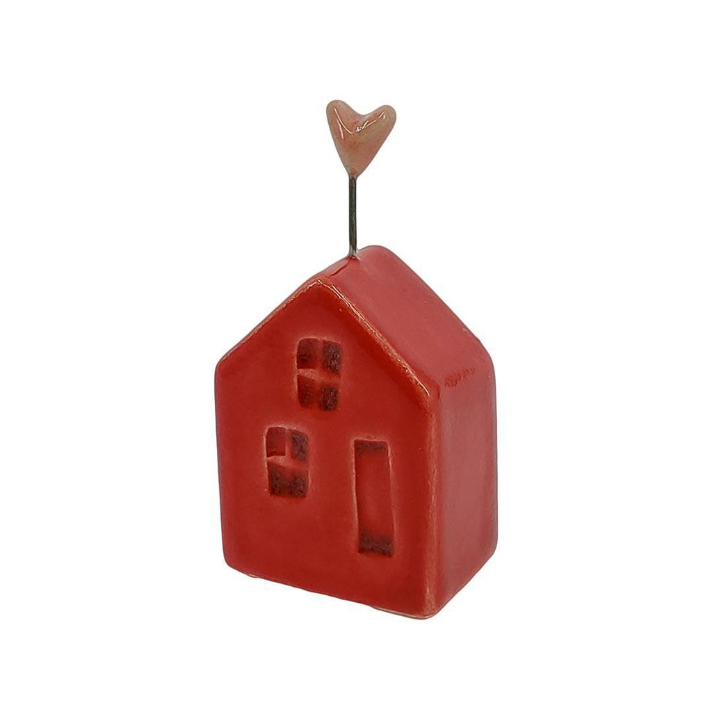 Tiny Pottery House - Red with Heart (Assorted Colors) by Tasha McKelvey