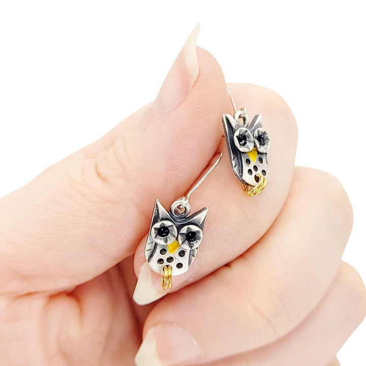 Earrings - Owl (Sterling Silver) by Chickenscratch