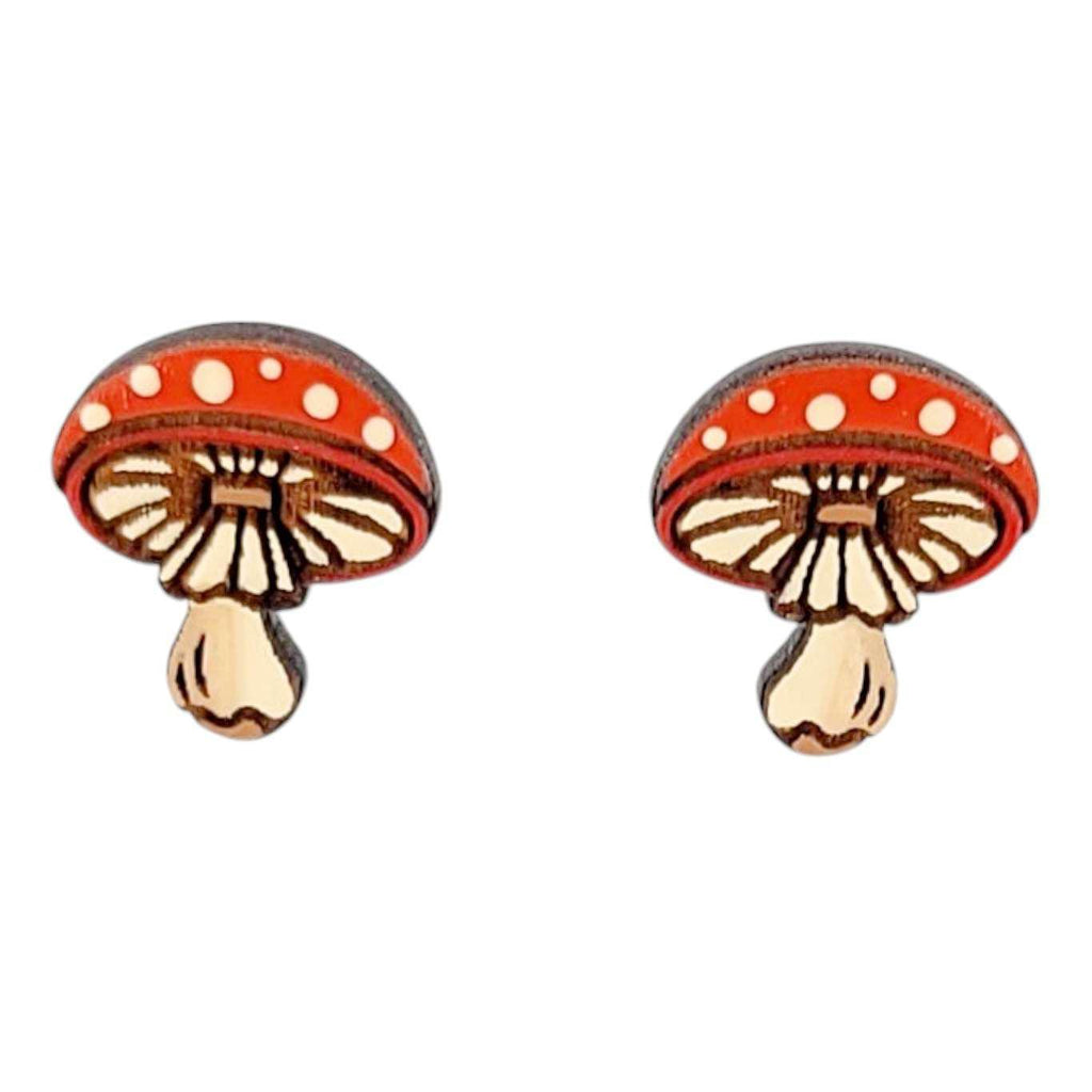 Earrings - Amanita Mushroom (Studs) by Fresh Cuttery