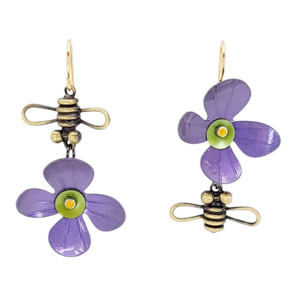 Earrings - Bloom in Violet by Chickenscratch