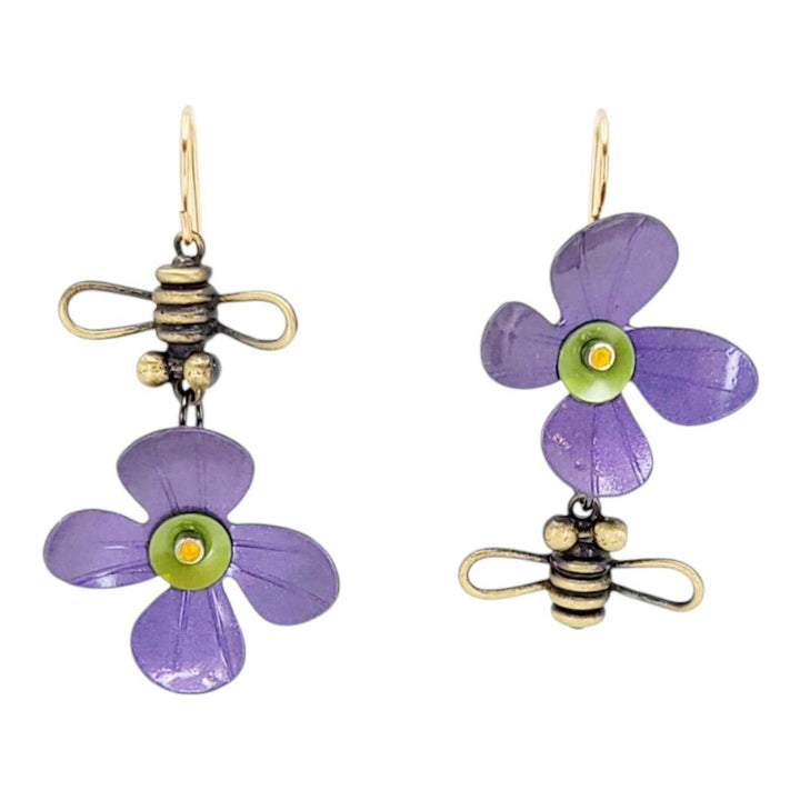 Earrings - Bloom in Violet by Chickenscratch