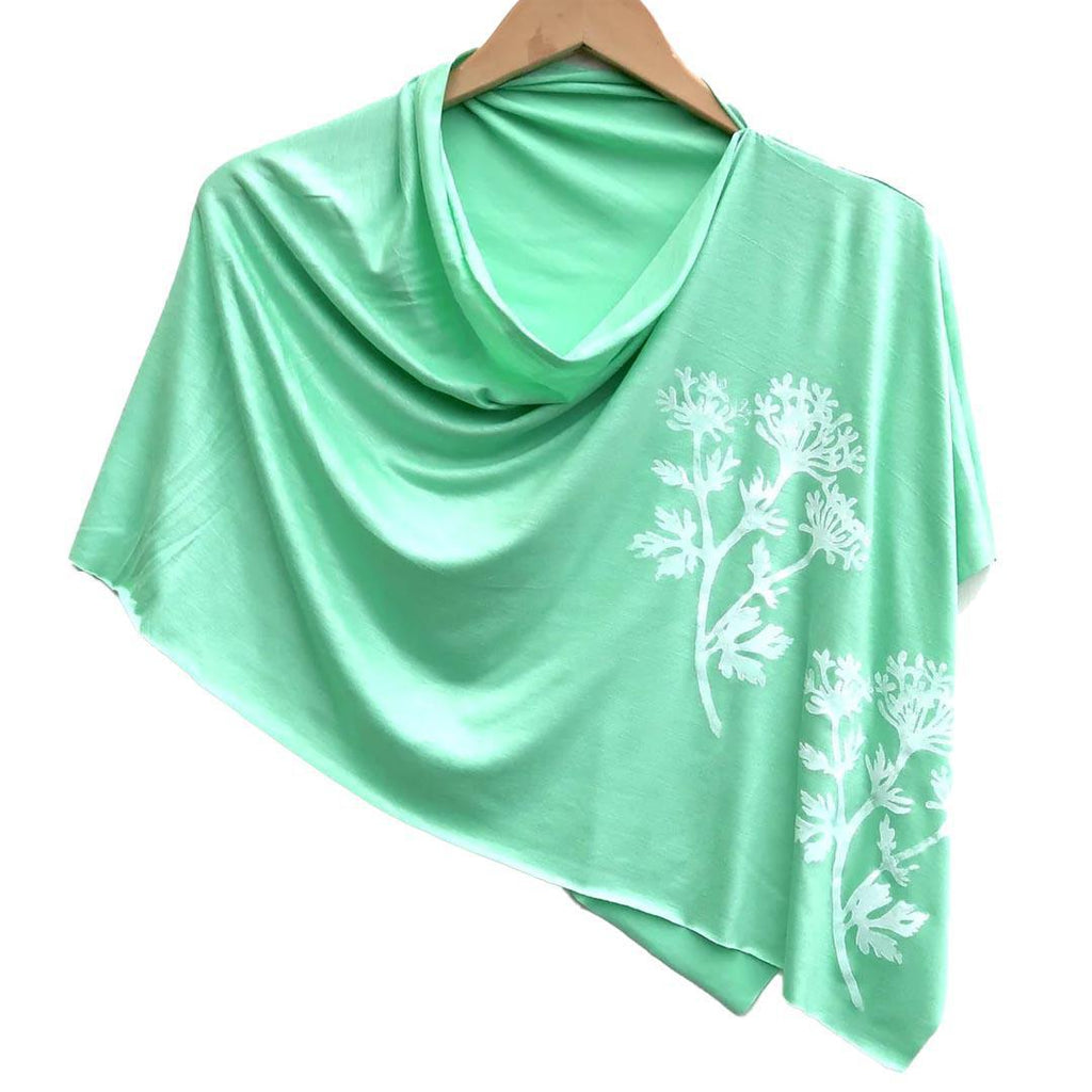 Poncho - Mint Summer Parsley (White Ink) by Windsparrow Studio