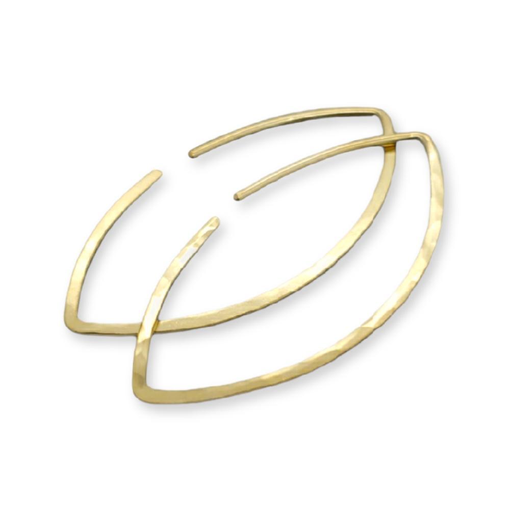 Earrings - Marquise Buffy Hoops Gold Fill by Foamy Wader