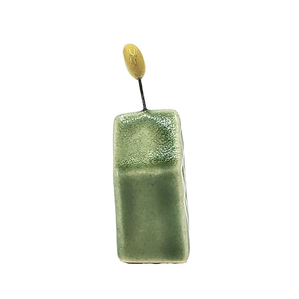 **Tiny Pottery House - Grass Green with Moon by Tasha McKelvey