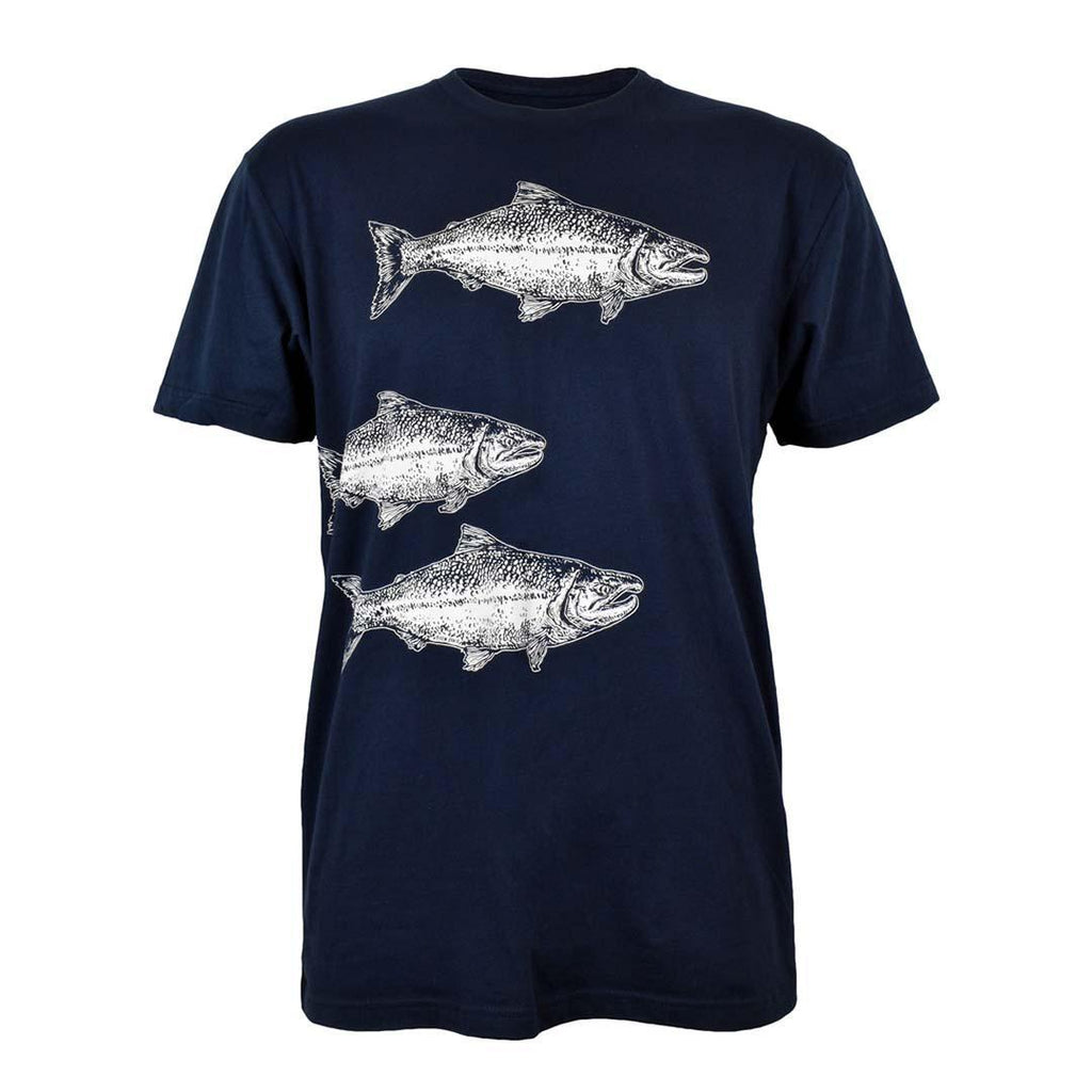 Adult Crew Neck* - Salmon Navy Tee (Small Only) by Slow Loris