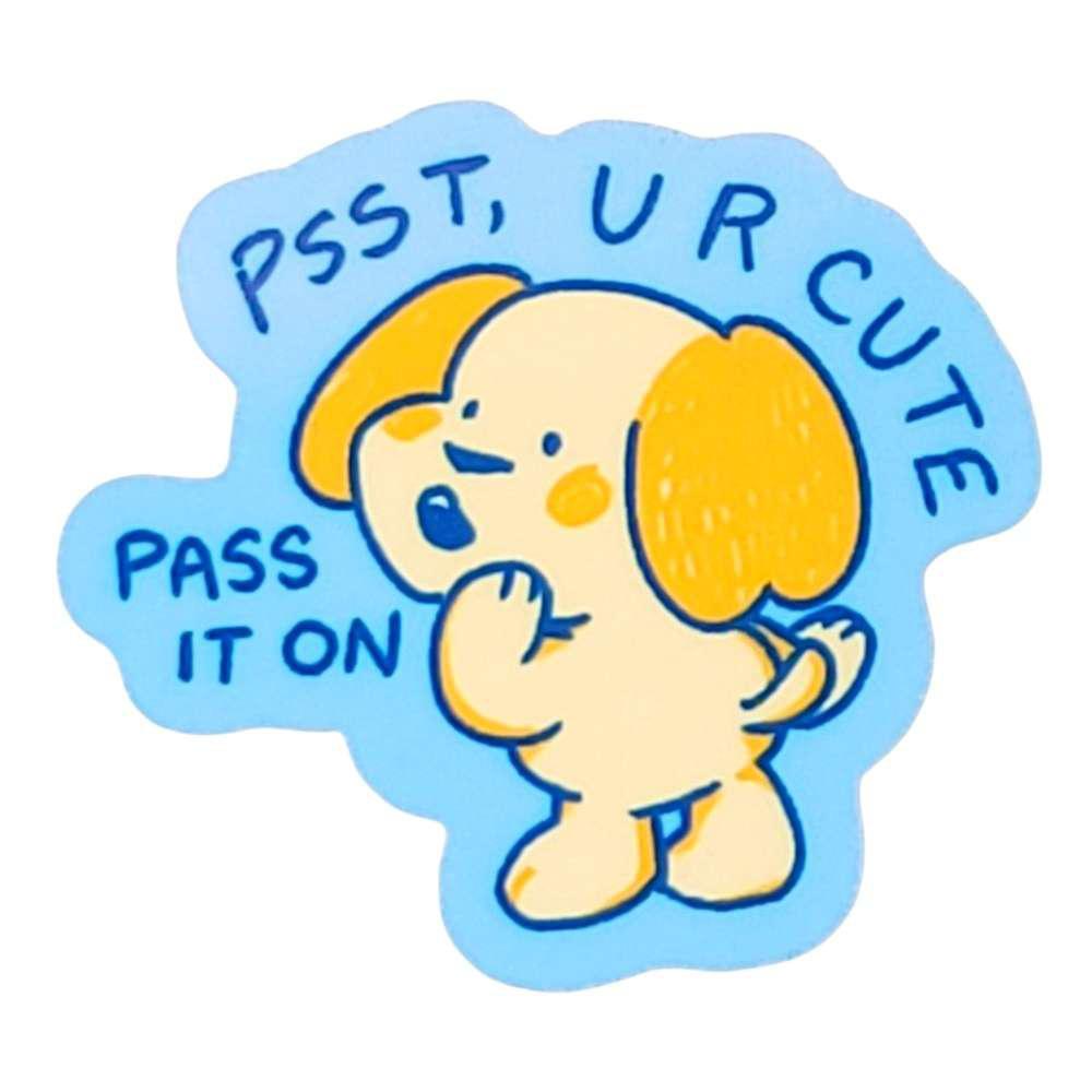 Sticker - Psst, U R Cute Dog by Laura Zeng