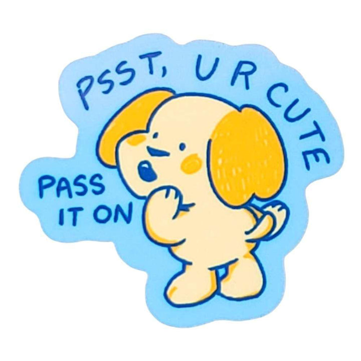 Sticker - Psst, U R Cute Dog by Laura Zeng