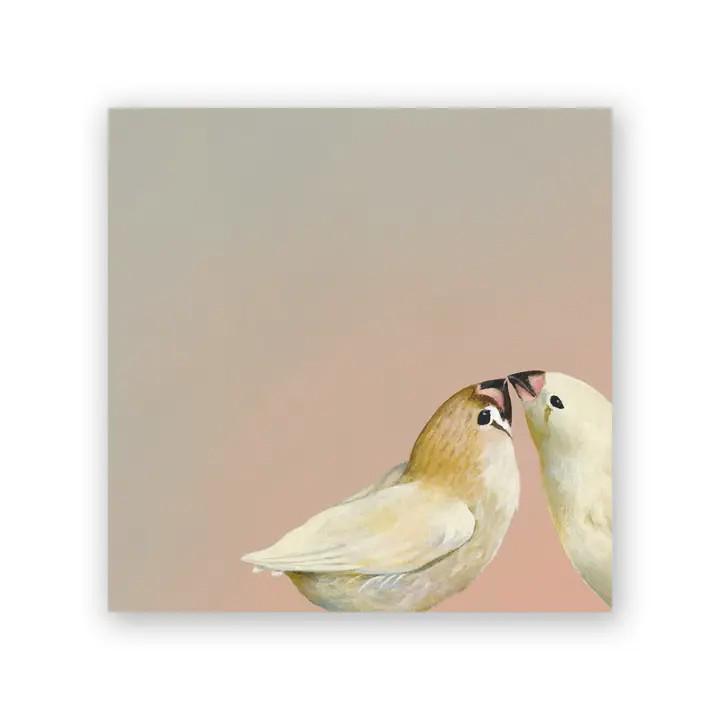 Wall Art - Finch Pair on 6in x 6in Wood Panel by The Mincing Mockingbird