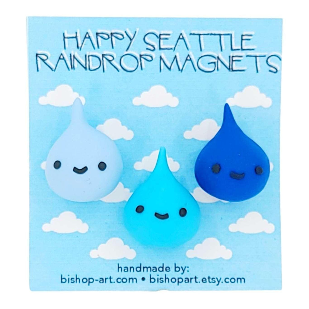 Magnet Set - Happy Seattle Raindrops by bishopart