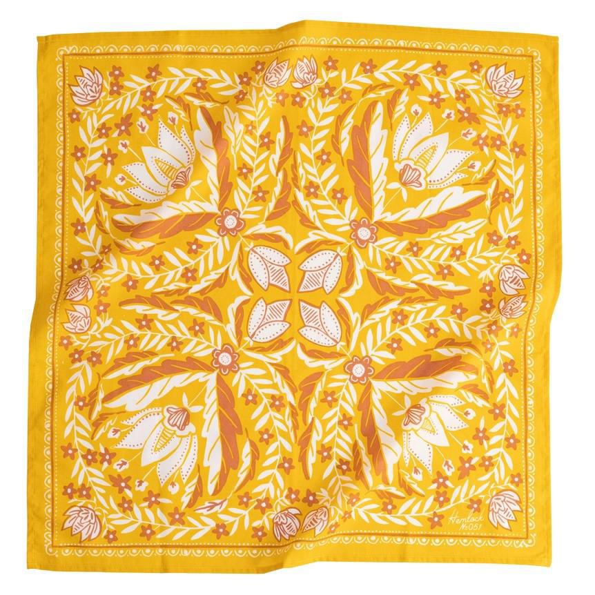 Bandana - Antonia (Gold Floral) by Handker Bandanas