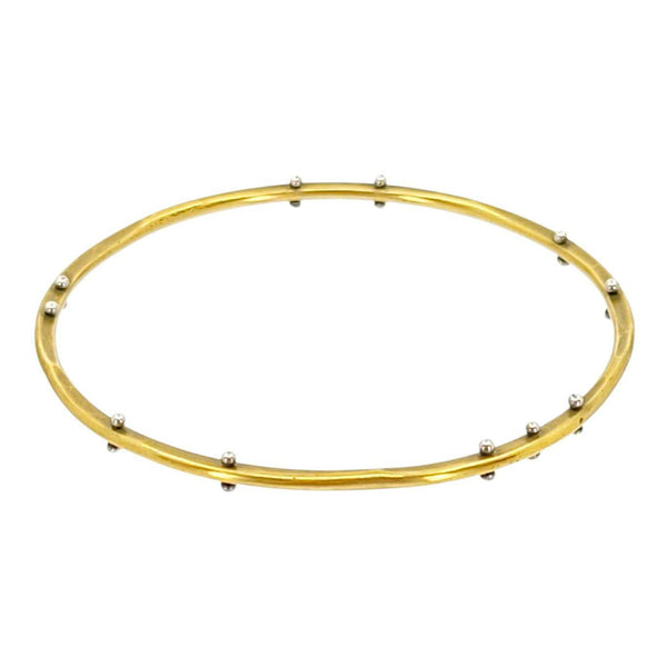 Bracelet - Heat Riveted Bangle in Brass by Una Barrett