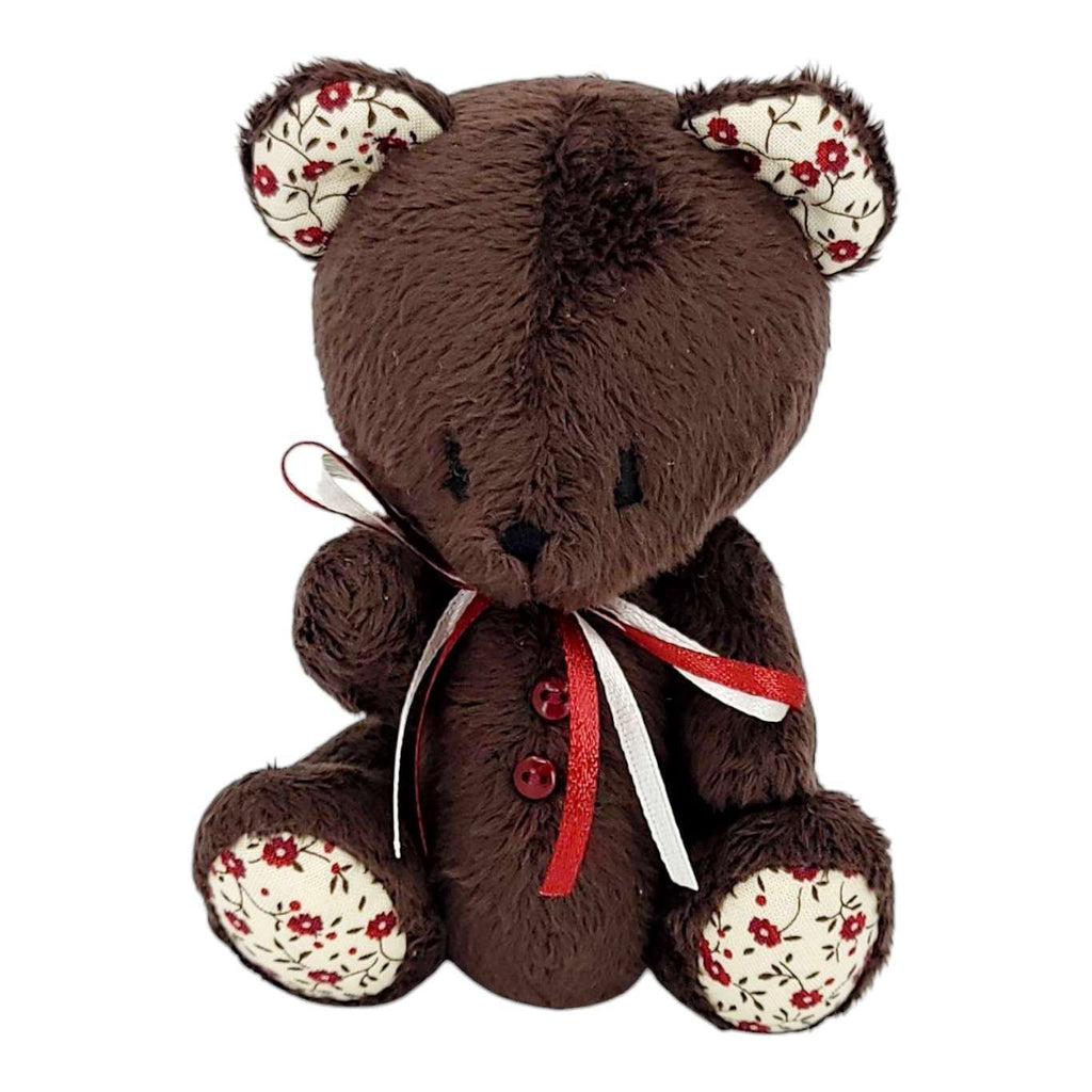 Plush - Dark Brown Bear with Flowers and Ribbons by Frank and Bubby