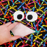 Bag - Chomper Buddy Drawstring (Crayons Red) by Peek A Boo Plush, image 4 of 5