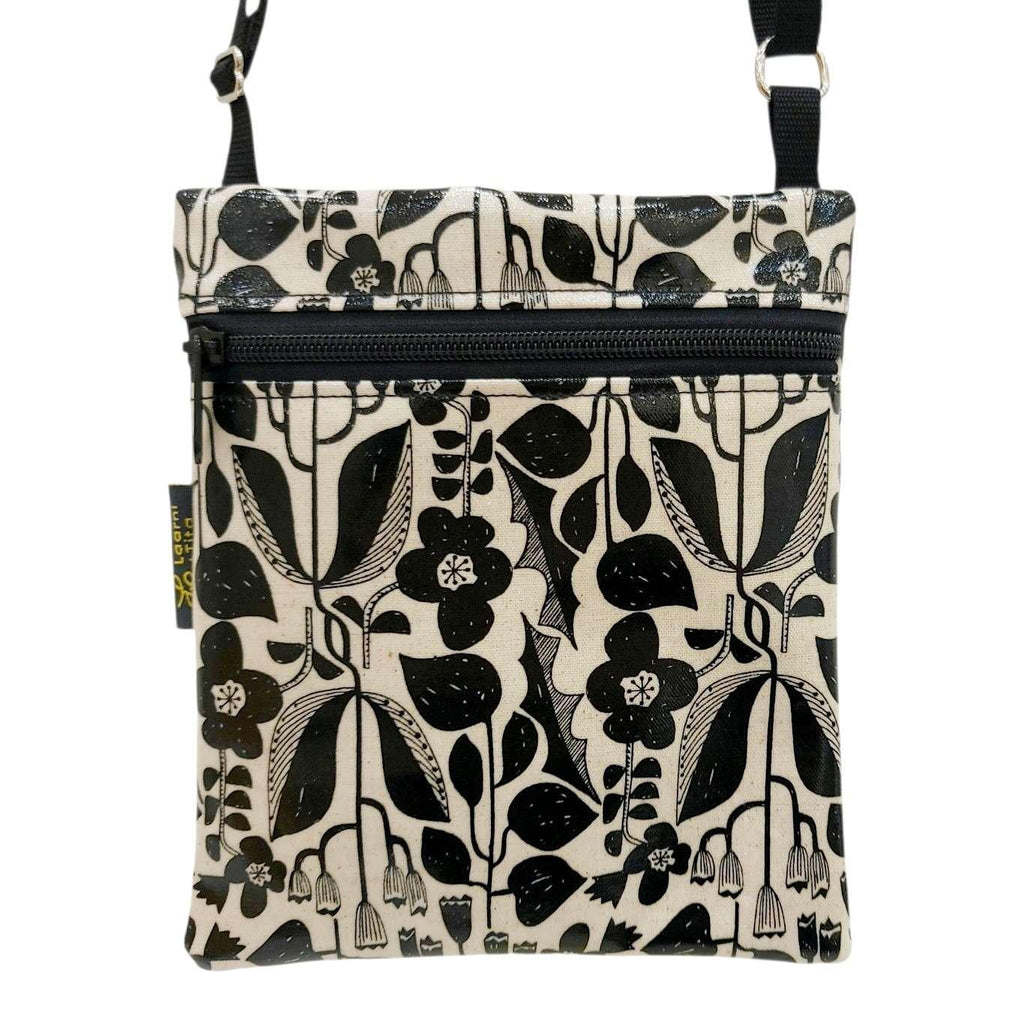 Bag - Small Crossbody (Black Flowers on Linen) by Laarni and Tita