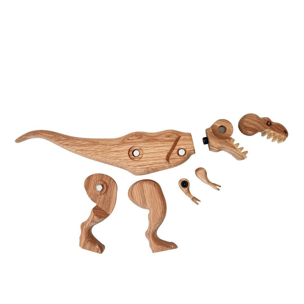 Wood Toy - Tyrannosaurus Dinosaur with Magnetic Joints by The Serious Toy Company