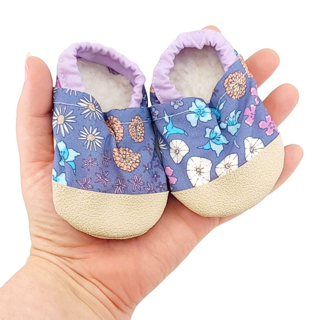 Baby Shoes - Periwinkle Fields (0-6mo or 6-12mo) by This Brave Journey