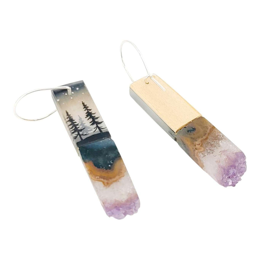 Earrings - Crystal Forest Drops by Fernworks, image 4 of 7